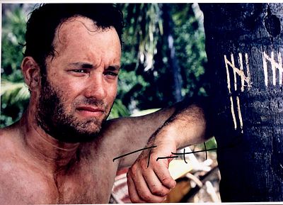 Castaway Tom Hanks facsimile signed movie photo. Castaway Tom Hanks facsimile signed movie 