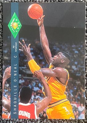 Shaquille O'Neal Basketball Card - All American, John R. Wooden Award- 2x3 inches.