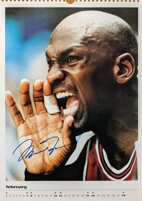 Michael Jordan Chicago Bulls 1998 autographed calendar page. 12x16 inches