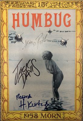 Humbug signed comic book autographed by Arnold Roth, Jack Davis and Harvey Kurtzman. 7x9 