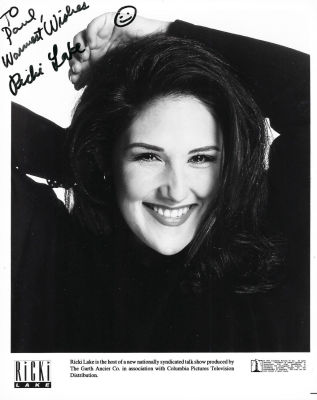 Ricki Lake signed photo. 8x10 inches