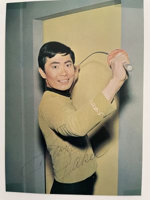 George Takei signed flat. 5x7inches