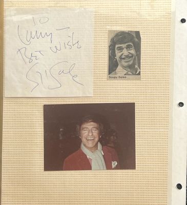 Soupy Sales signed photo album page. One-of-a-kind Soupy Sales page with original signature from 