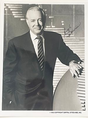 TV host Hugh Downs signed photo. 7x9 inches