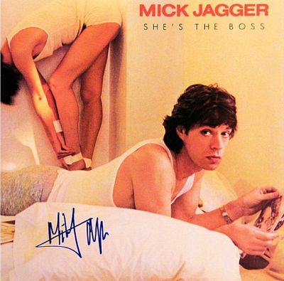 Mick Jagger signed She's The Boss album. Mick Jagger's 1985 hit album She's The Boss autographed 