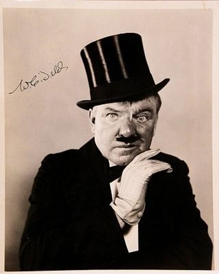 W. C. Fields signed portrait photo. 8 in. by 10 in. Black and white portrait photo autographed 
