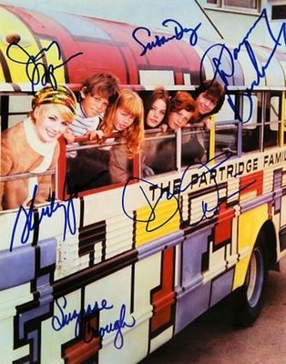The Partridge Family cast signed promo photo. 8 in. by 10 in. Promotional cast photo from "The 