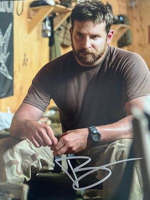 American Sniper Bradley Cooper signed photo. 8x10 inches