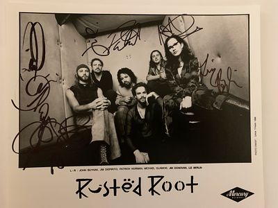 Rusted Root band signed photo autographed by John Buynak, Jim Disprito, Patrick Norman, Michael 