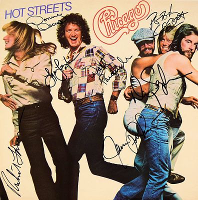 Chicago Hot Streets signed album. Chicago 1978 Hot Streets album. Signed: James Pankow, Peter 