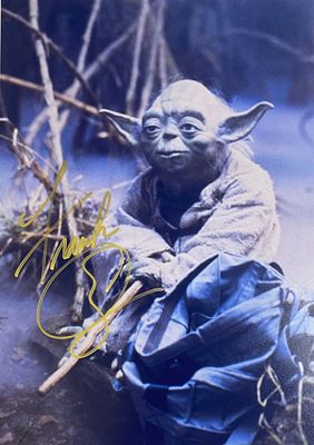 Star Wars Frank Oz facsimile signed movie photo. Star Wars facsimile signed movie photo 