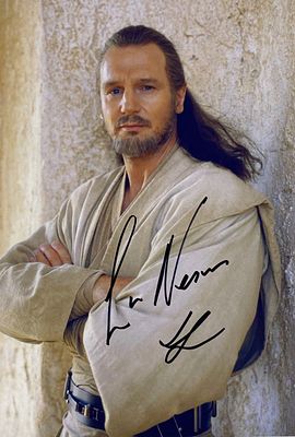 Star Wars Liam Neeson facsimile signed photo. 8x10 inches. This item is a reprint of an 