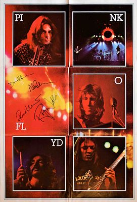 Pink Floyd signed The Dark Side Of The Moon promo poster. Pink Floyd 30 in. by 20 in. The Dark 