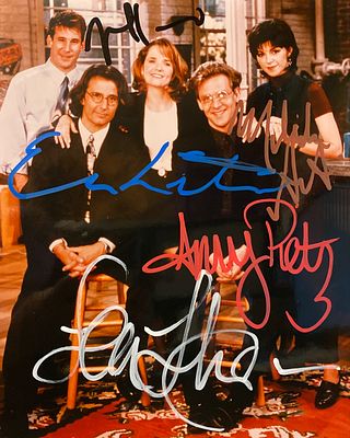 Caroline in the City cast signed photo autographed by Lea Thompson, Amy Pietz, Malcolm Gets 