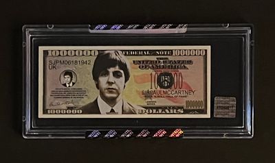 Beatles Limited Edition Encapsulated Paul McCartney 1000000 Bill. Limited Edition Encapsulated 