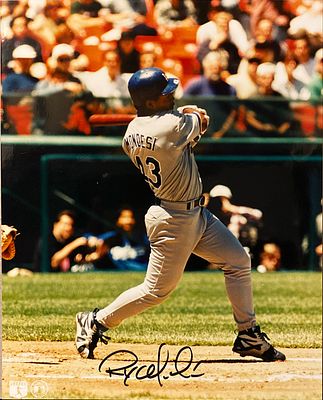 LA Dodgers Raul Mondesi signed photo. "Los Angeles Dodgers" 8x10 photo autographed by Raul Mondesi.