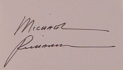 Seinfelds Michael Richards signature slip. 5 in by 3 in. slip signed Michael Richards