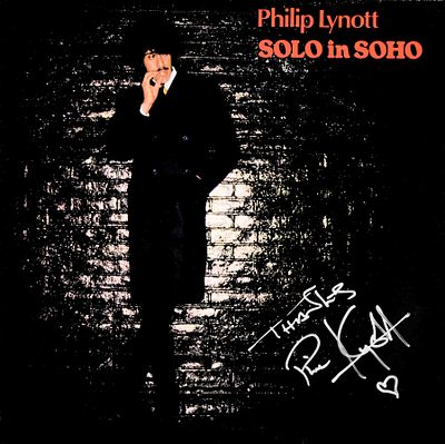Thin Lizzy's Phil Lynott signed
Solo In Soho album. Phil Lynott 1980 Solo In Soho album. Signed: 