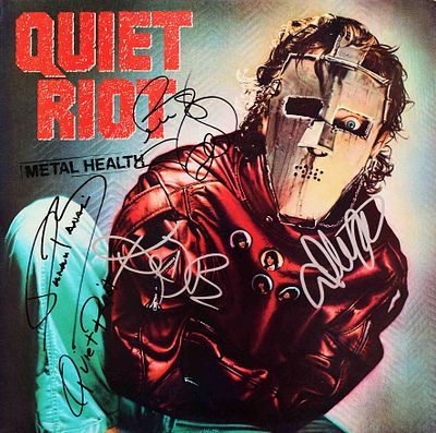 Quiet Riot Signed Album. Quiet Riot Mental Health album signed by Rudy Sarzo, Frankie Banali 