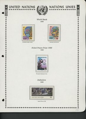 United Nations New York Stamps 1989 - World Bank, Nobel Peace Prize 1988, Definitive.