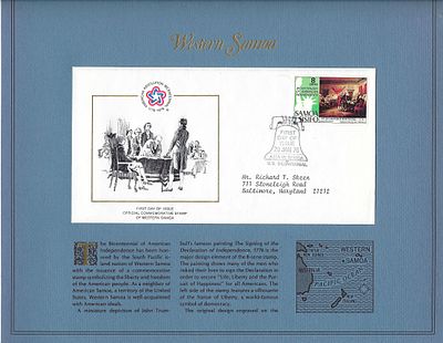 Western Samoa - American Bicentennial Commemorative FDC - 20 Jan 76 - Western Samoa has 