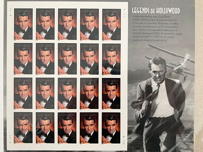 USPS Cary Grant Legends of Hollywood Sheet of Twenty 37 Cent Stamps Scott 3692. Cary Grant was 