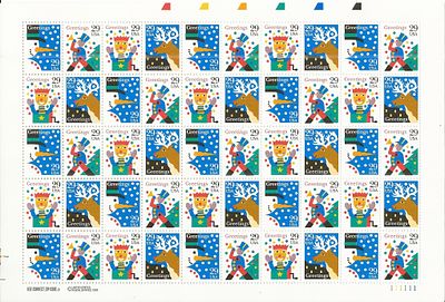 Christmas Season's Greetings Stamps. U.S. #2791-94, 50x 29&Acirc;&cent; Christmas &acirc;€“ Contemporary Stamps