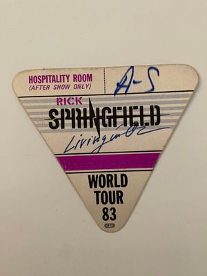 Rick Springfield Living in Oz World Tour '83 Backstage Pass. Rick Springfield Living in Oz World 