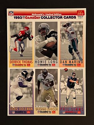 1993 uncut Football stars cards sheet. McDonalds 1993 uncut Football stars cards sheet