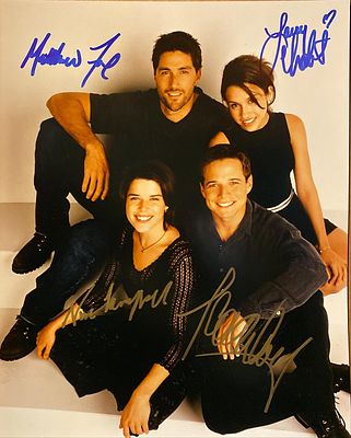 Party of Five cast signed photo autographed by Neve Campbell, Matthew Fox, Scott Wolf and Lacey 