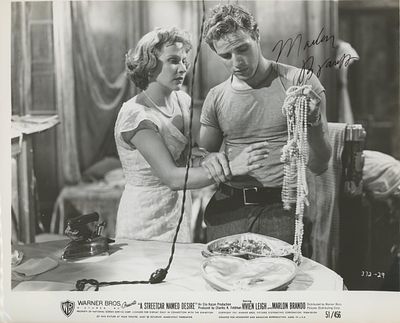 Rare Marlon Brando A Streetcar Named Desire signed movie photo. A Streetcar Named Desire signed 