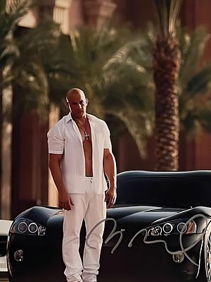 Fast and Furious Vin Diesel signed movie photo. 8x10 inches