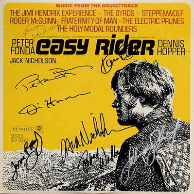 Easy Rider signed Original Motion Picture Soundtrack album autographed by Peter Fonda, Dennis 