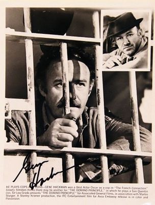 The French Connection Gene Hackman signed promo photo. 8 in. by 10 in. Promotional photo from 