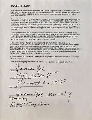 Curse of the Swamp Creature Actress Francine York Signed Contract. Francine York Signed Contract.