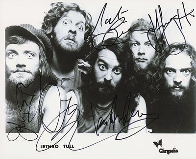 Jethro Tull facsimile signed photo. Jethro Tull signed photo autographed by Ian Anderson, Martin 