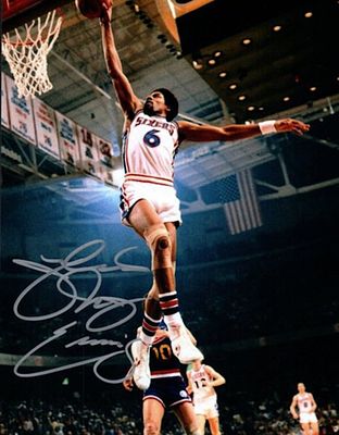 Philadelphia 76ers Julius Erving facsimile signed photo. 8x10 inches. This item is a reprint of 