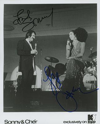Sonny and Cher facsimile signed photo. Sonny and Cher autographed photo. 8x10 inches. This item 
