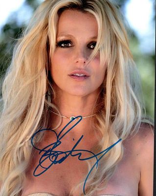 Britney Spears facsimile signed photo. 8x10 inches. This item is a reprint of an original autograph