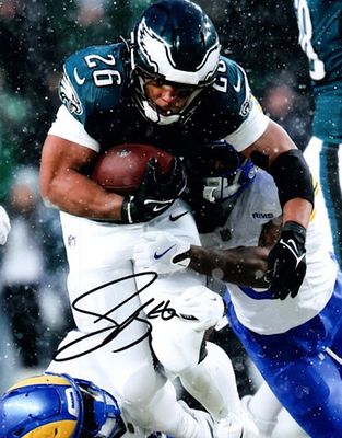 Philadelphia Eagles Miles Sanders facsimile signed photo. 8x10 inches. This item is a reprint 
