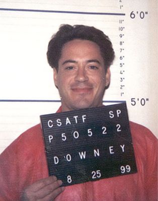 Robert Downey Jr. Reprint Mugshot. Robert Downey Jr was arrested on numerous drug charges over 