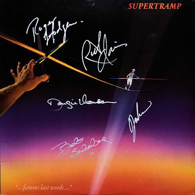 Supertramp signed Famous Last Words album. Supertramp 1982 Famous Last Words album. Signed: 