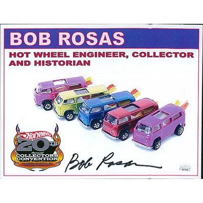 Hot Wheels designer Bob Rosas signed photo. JSA Authenticated. Hot Wheels designer Bob Rosas 