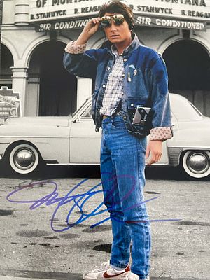 Back To The Future Michael J. Fox signed photo. 8x10 inches