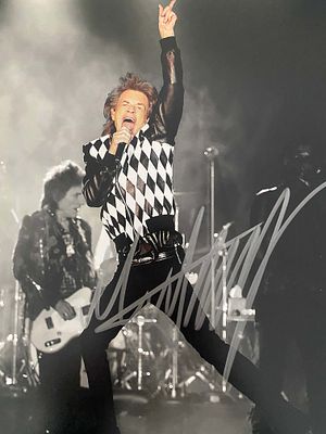 The Rolling Stones Mick Jagger signed photo. 8x10 inches