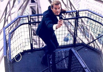 James Bond Roger Moore facsimile signed movie photo. 8x10 inches. This item is a reprint of an 