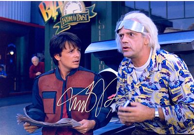 Back to the Future Michael J. Fox facsimile signed movie photo. Back to the Future facsimile 
