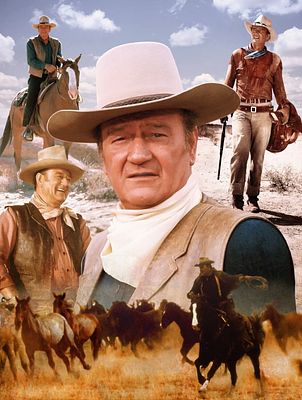 John Wayne reprint photo collage. Marion Robert Morrison, professionally known as John Wayne and 