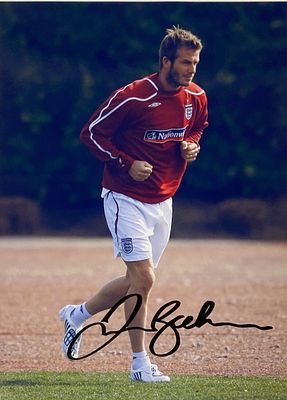 David Beckham facsimile signed photo. 8x10 inches. This item is a reprint of an original autograph