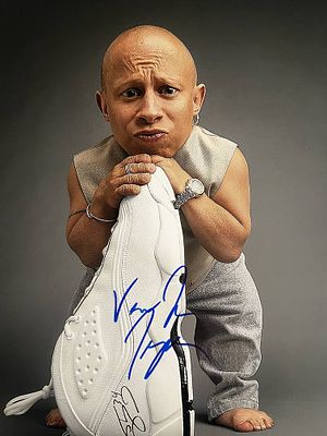 Verne Troyer signed photo. 8x10 inches